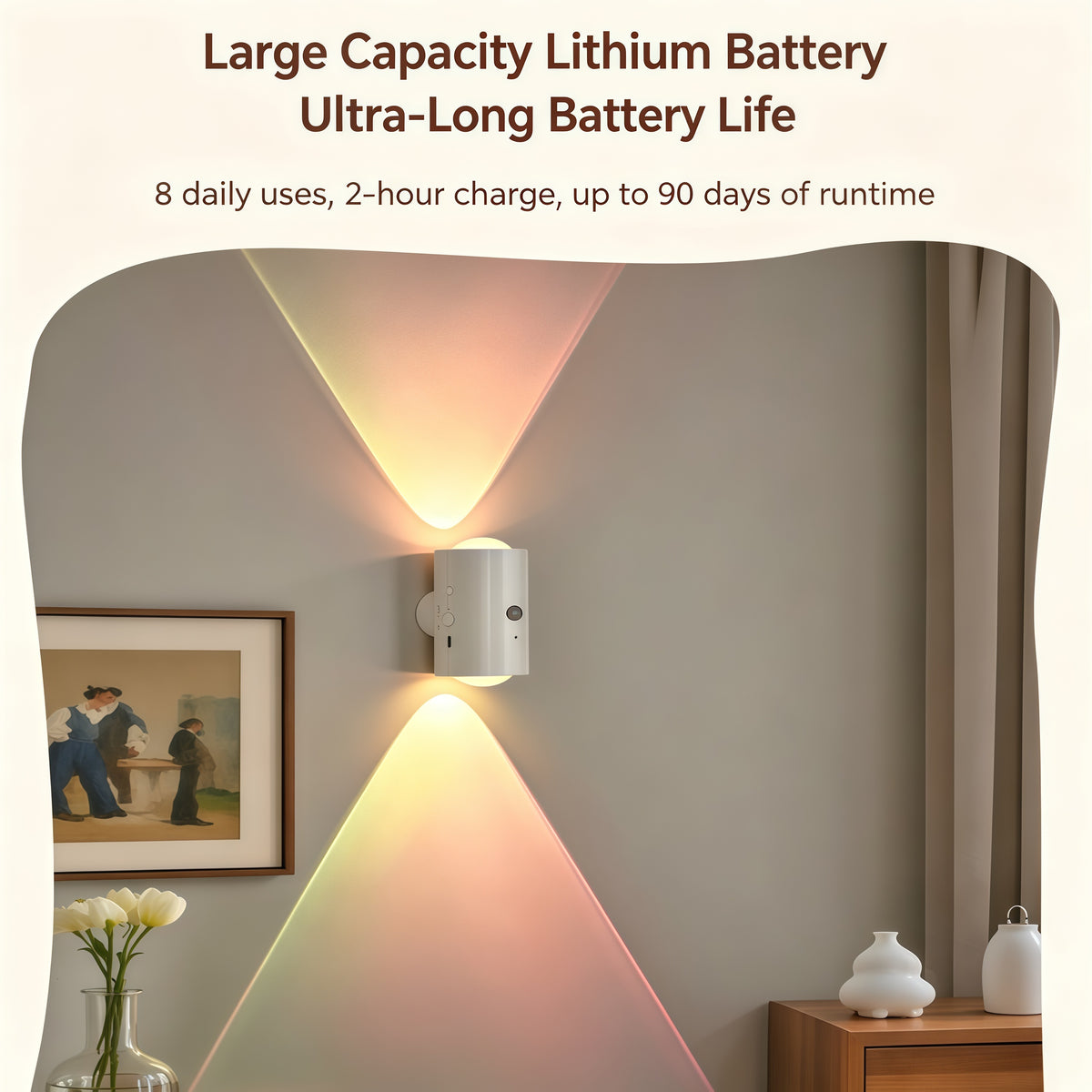Smart Motion Sensor LED Wall Light, Magnetic Rechargeable RGB Cabinet Light with Remote, 16 Colors Wireless Spotlight